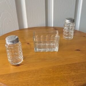 Glass Salt and Pepper Shaker Set with Holder